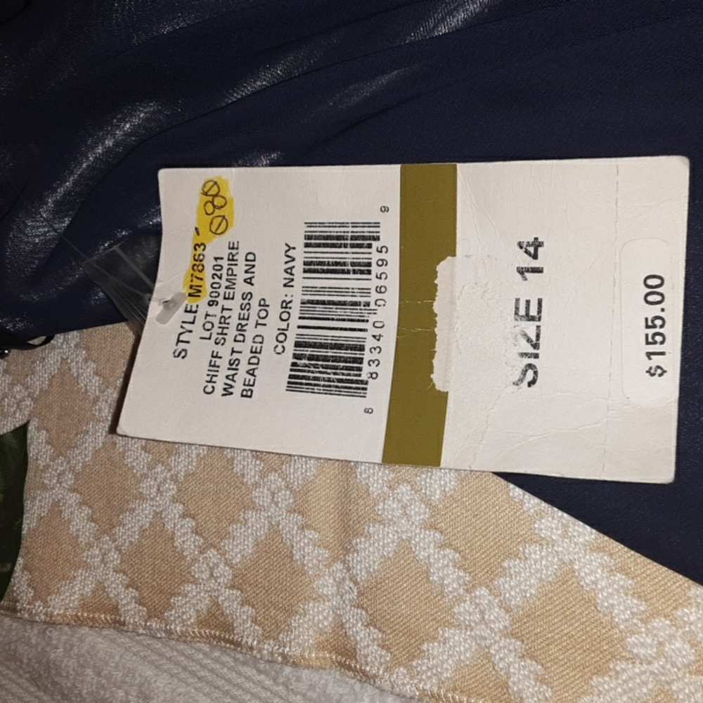 Ignite Evenings By Carol Lin size 14 navy blue lined dress - Picture 11 of 11